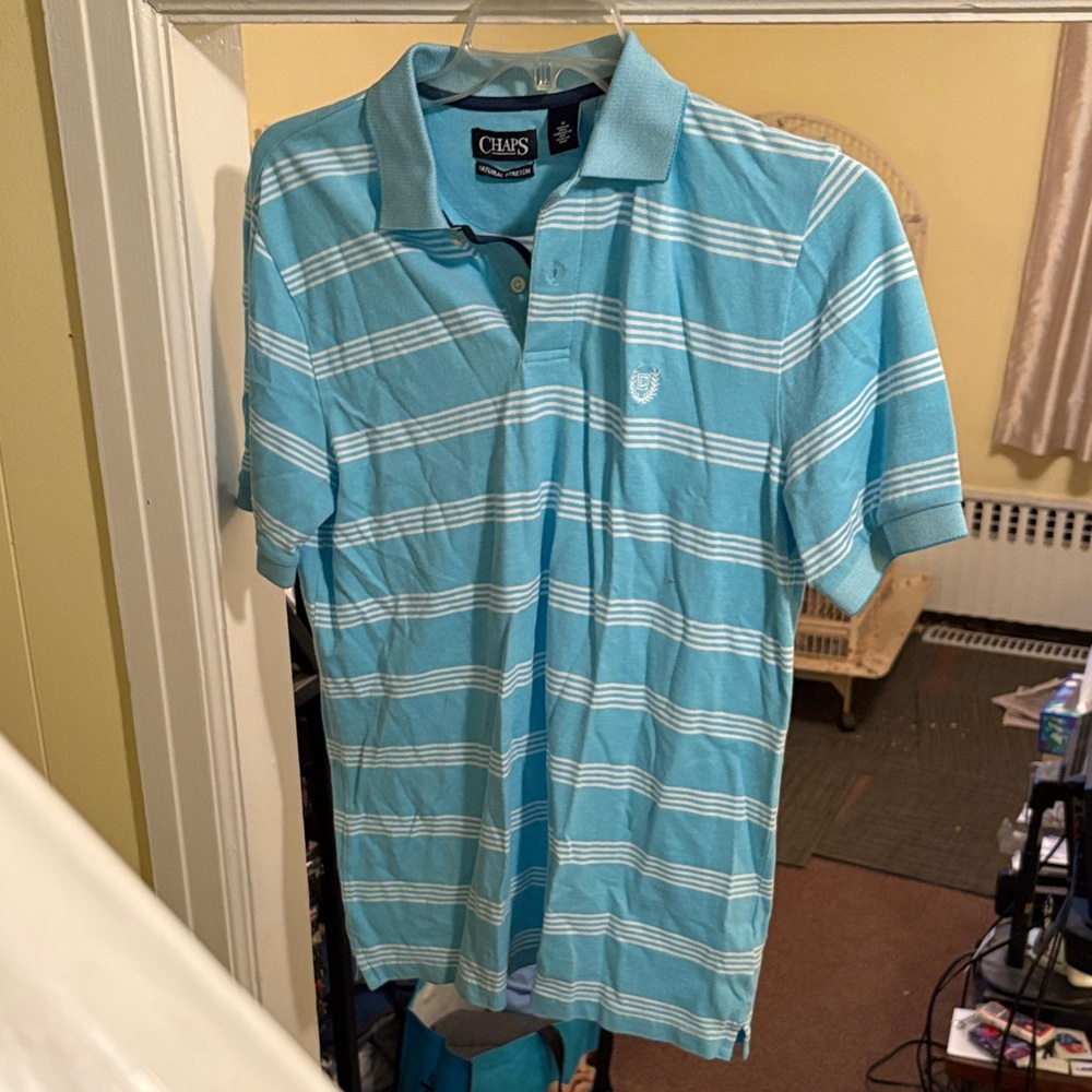 Chaps Blue Striped Men's Polo Shirt